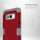 For Galaxy S8 Dropproof 3 in 1 Silicone sleeve for mobile phone (Red)