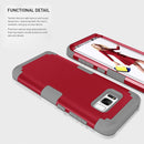 For Galaxy S8 Dropproof 3 in 1 Silicone sleeve for mobile phone (Red)