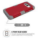 For Galaxy S8 Dropproof 3 in 1 Silicone sleeve for mobile phone (Red)