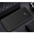 For Galaxy J530 / J5 Pro (EU Version) Brushed Texture Carbon Fiber Shockproof TPU Rugged Armor Protective Case(Black)