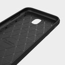For Galaxy J530 / J5 Pro (EU Version) Brushed Texture Carbon Fiber Shockproof TPU Rugged Armor Protective Case(Black)