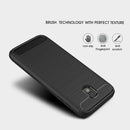 For Galaxy J530 / J5 Pro (EU Version) Brushed Texture Carbon Fiber Shockproof TPU Rugged Armor Protective Case(Red)