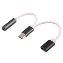 USB-C / Type-C Male to 3.5mm Female & Type-C Female Audio Adapter, For LG G6 / Huawei P10 & P10 Plus / Xiaomi Mi6 & Max 2 and other Smartphones(Black)