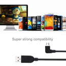 28cm 90 Degree Angle Left Micro USB to USB Data / Charging Cable, For Galaxy, Huawei, Xiaomi, LG, HTC and other Smart Phones