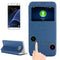 For Galaxy S7 Edge / G935 Horizontal Flip Leather Case with Holder & Call Display ID (Blue)