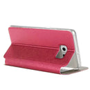 For Galaxy S7 Edge / G935 Horizontal Flip Leather Case with Holder & Call Display ID (Magenta)