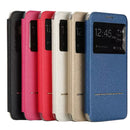 For Galaxy S7 Edge / G935 Horizontal Flip Leather Case with Holder & Call Display ID (Blue)