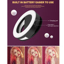 RK14 Anchor Beauty Artifact 3 Levels of Brightness Selfie Flash Light with 33 LED Lights, For iPhone, Galaxy, Huawei, Xiaomi, LG, HTC and Other Smart Phones(Pink)