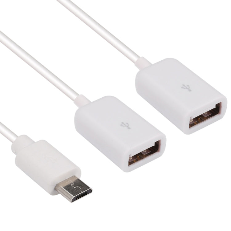 20cm Micro USB to Dual OTG Ports Cable