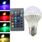 E27 3W IR Remote Control 16 Color Changee RGB LED Ball Bulbs 85-256V