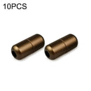 10 PCS Aluminum Metal Capsule Buckle Non Binding Shoe Lace Accessories (Brown)