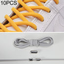10 Pairs Elastic Metal Buckle without Tying Shoelaces(Grey)