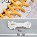 10 Pairs Elastic Metal Buckle without Tying Shoelaces(White)