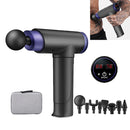Fitness Mini Body Massage Band Massage Guns Portable USB Rechargeable Deep Tissue Muscle Massager With 8 Massage Heads & Portable Storage Bag, Specifications: Touch Screen(Black)