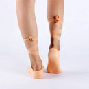 2 Pairs Ladies Lace-up Ballet Dancing and Yoga Anti-slip Toe Socks(Light Orange)
