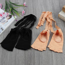 2 Pairs Ladies Lace-up Ballet Dancing and Yoga Anti-slip Toe Socks(Light Orange)