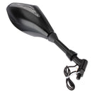 Motorcycle Black Turn Light LED Side Mirrors 10mm Installation Screws