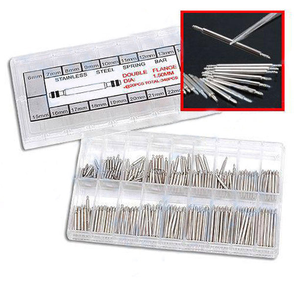 360 Pcs Watch Spring Bars & Link Pins 6 23mm Tools