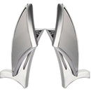 Motorcycle Rear View Mirrors Chrome Triangular Leaves 8mm 10mm For Honda Harley