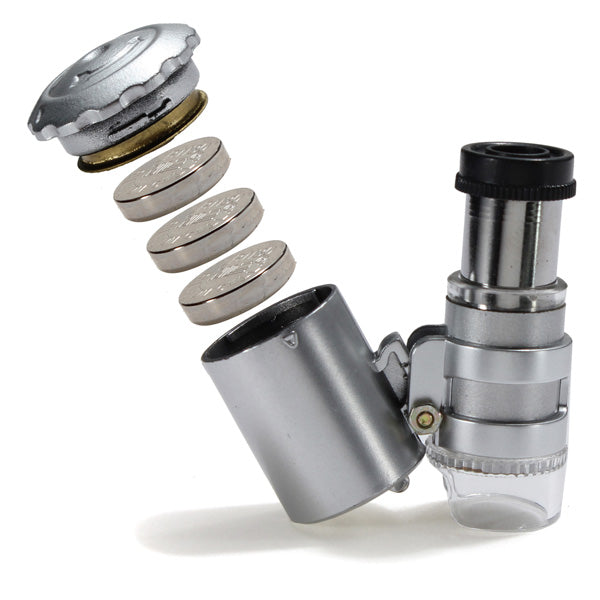 Mini Pocket LED 60X Microscope Magnifier Loupe Jewelry