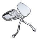 8mm 10mm Universal Motorcycle Chrome Skull Claw Side Rear View Mirrors