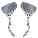 8mm 10mm Universal Motorcycle Chrome Skull Claw Side Rear View Mirrors