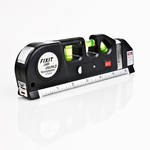 Loskii DX-013 Multipurpose Laser Level Horizontal Vertical Measure Tape Aligner Ruler 3 Bubbles