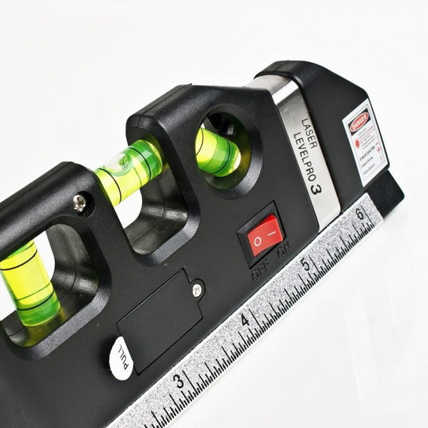Loskii DX-013 Multipurpose Laser Level Horizontal Vertical Measure Tape Aligner Ruler 3 Bubbles