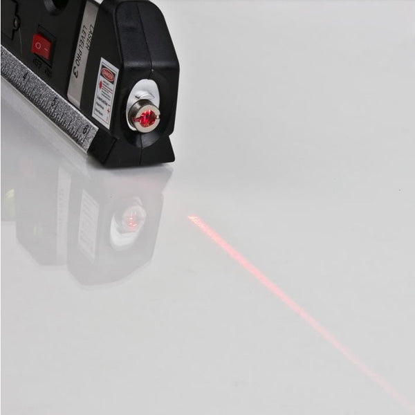Loskii DX-013 Multipurpose Laser Level Horizontal Vertical Measure Tape Aligner Ruler 3 Bubbles