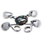 4pcs Front Rear LED Turn Lights Amber With 39mm Fork Clamp Silver For Harley