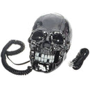 Unique Black Skull Skeleton Shaped Land Line Telephone