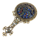 Vintage Antiqued Mini Copper Phoenix Mirror with Comb Set