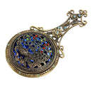 Vintage Antiqued Mini Copper Phoenix Mirror with Comb Set