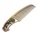 Vintage Antiqued Mini Copper Phoenix Mirror with Comb Set