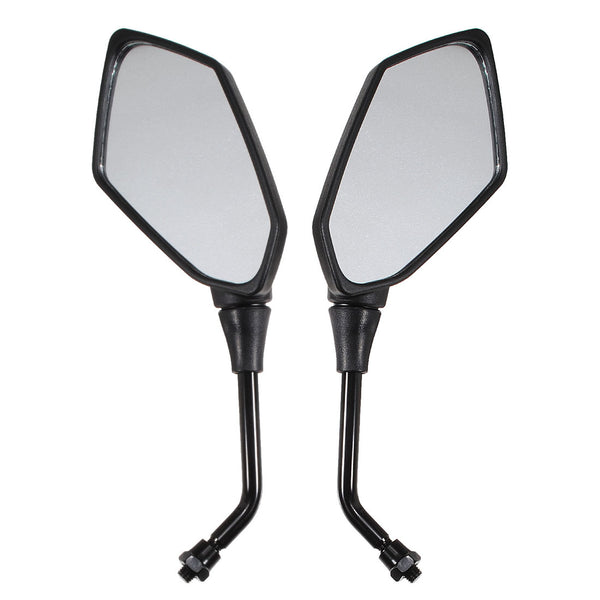 10mm Universal Diamond Motorcycle Black Rear View Mirror