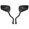 Chrome Motorcycle Skull Mirror For Harley Softail Dyna Black
