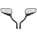 Chrome Motorcycle Skull Mirror For Harley Softail Dyna Black