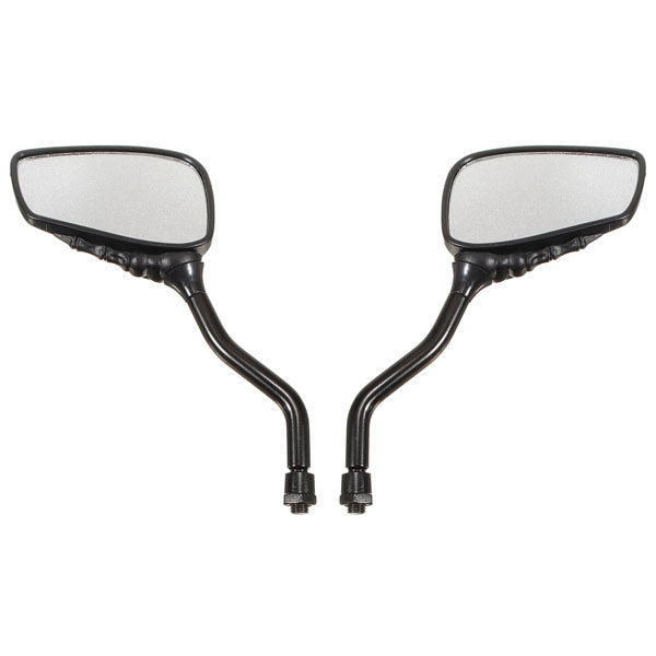 Chrome Motorcycle Skull Mirror For Harley Softail Dyna Black