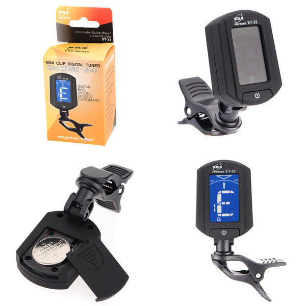 ENO ET-33 Digital Electronics Mini Clip On Guitar Bass Violin Tuner