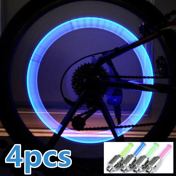 4pcs Bike Bicycle LED Wheel Lights Valve Lamp Valve Core Light