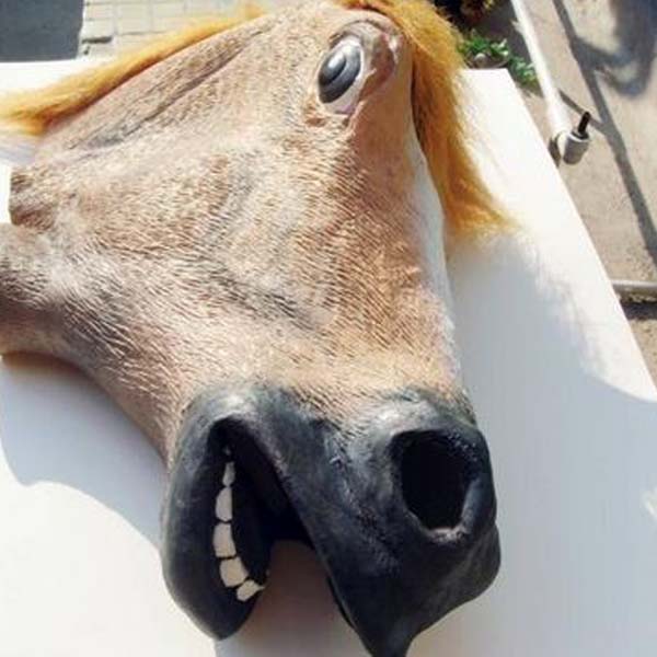 Creepy Horse Head Latex Mask Face Rubber Mask for Halloween Festival