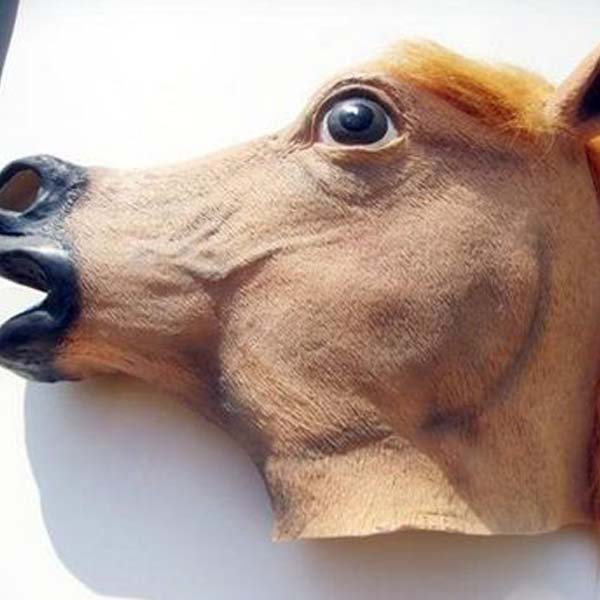 Creepy Horse Head Latex Mask Face Rubber Mask for Halloween Festival
