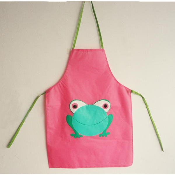 Childern Kids Cartoon Frog Printed Waterproof Costume Painting Apron