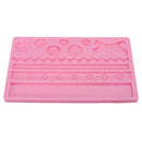 Pastry Cake Fondant Decorating Silicone Flower Bowknot Mold Mould Embossing Pad
