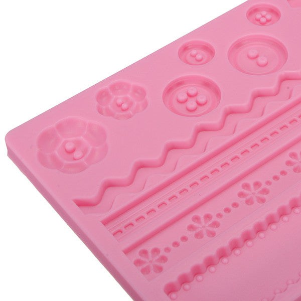 Pastry Cake Fondant Decorating Silicone Flower Bowknot Mold Mould Embossing Pad