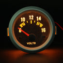 Carbon Fiber Face Volt Meterr Volt Gauge 12V Yellow LED 8 to 16 Volts