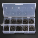 ZANLURE 500pcs 10 Sizes Freshwater Sea Fly Fishing Tackle Hooks With Box
