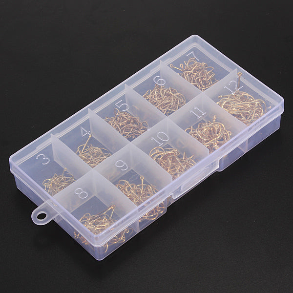 ZANLURE 500pcs 10 Sizes Freshwater Sea Fly Fishing Tackle Hooks With Box