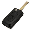 Black Remote Folding Flip Key FOB Case Shell 2 Button for Citroen