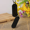2pcs Mens Army Style Black Dog Tag Pendant Necklace Long Chain
